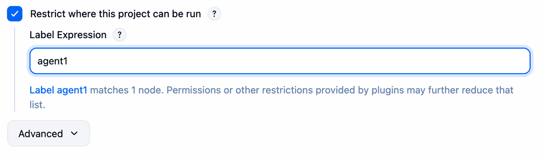 Label expression field with agent1 value.