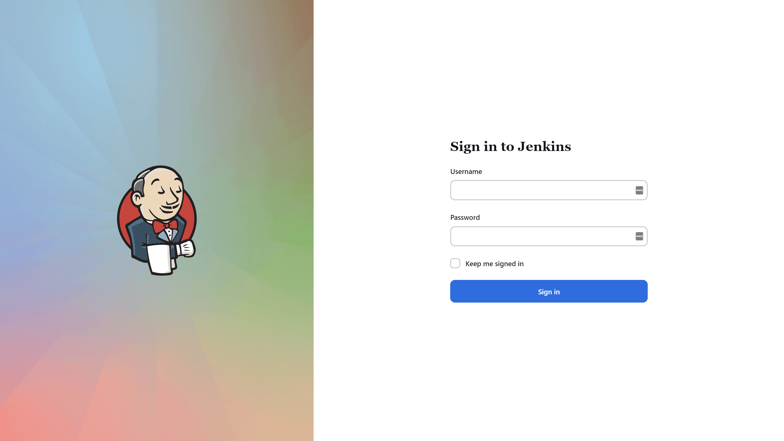 standard Jenkins home page