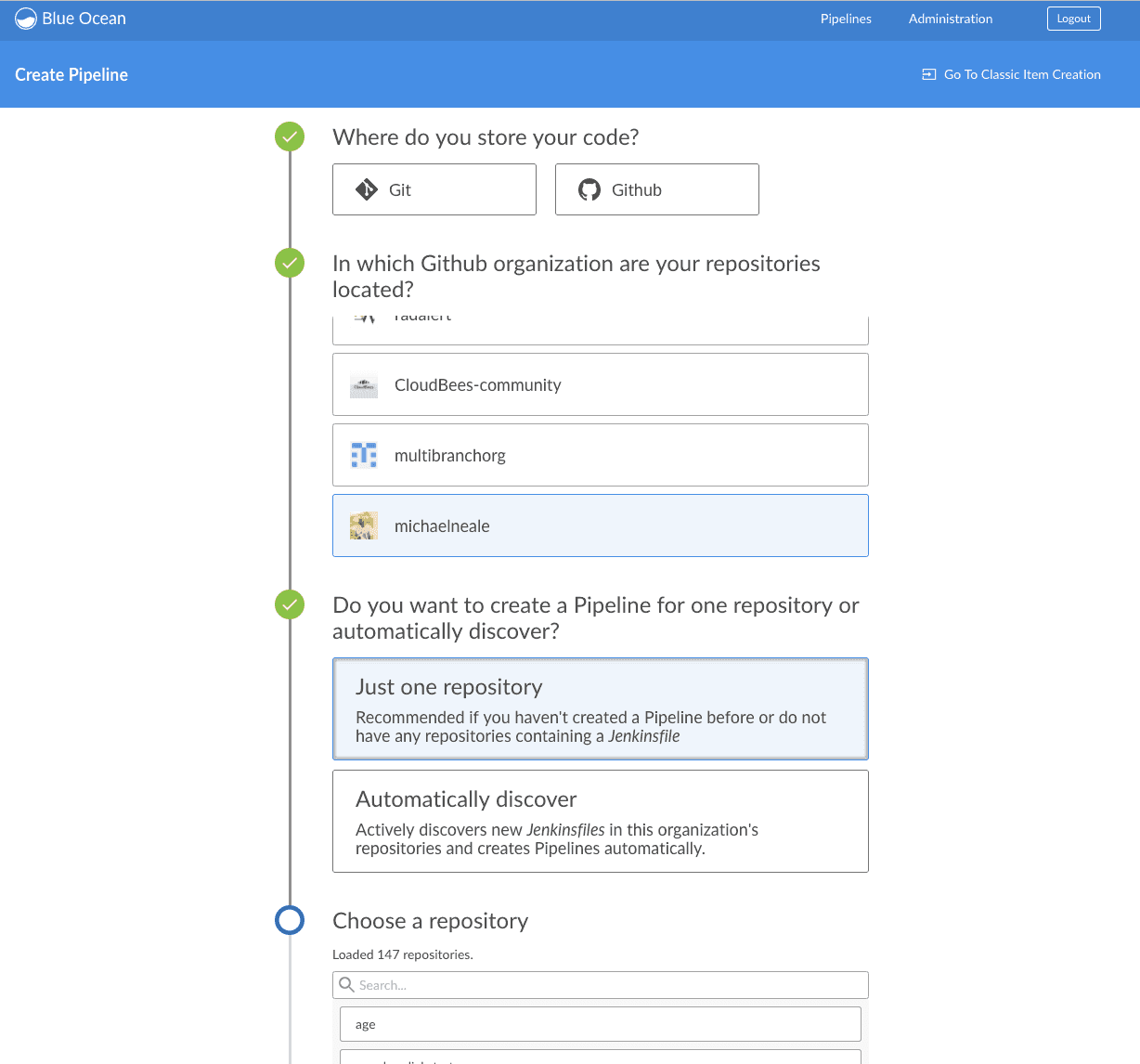 Creating a Pipeline from GitHub